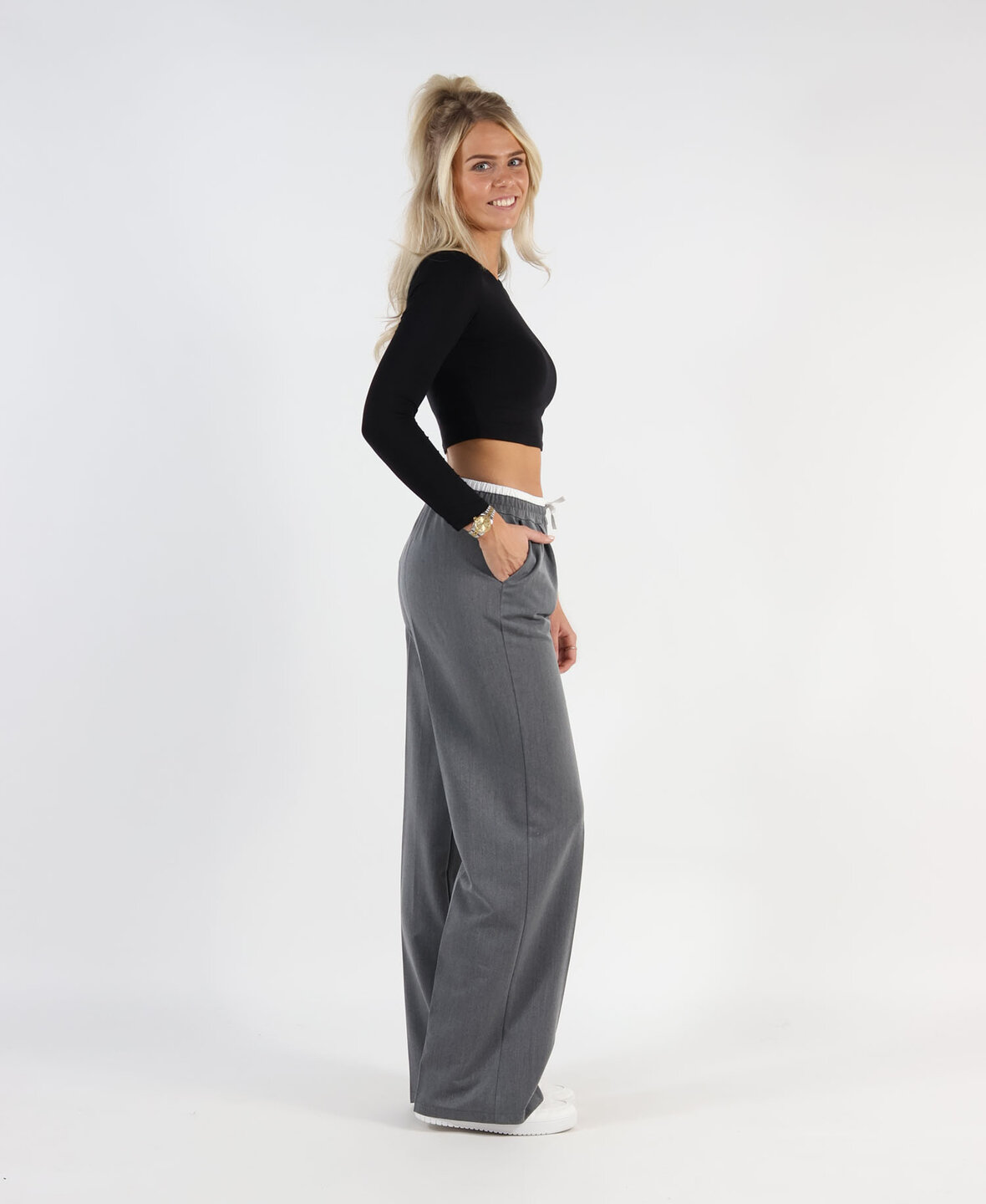 Wide Leg Boxer Pants Grey (TALL)