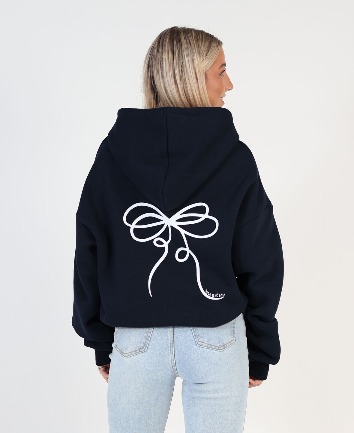 Bow Hoodie Navy Blue