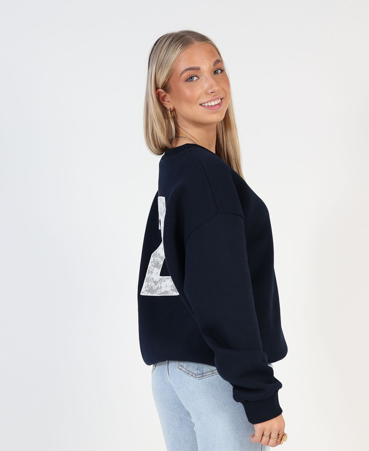 Lace Sweat Navy Blue