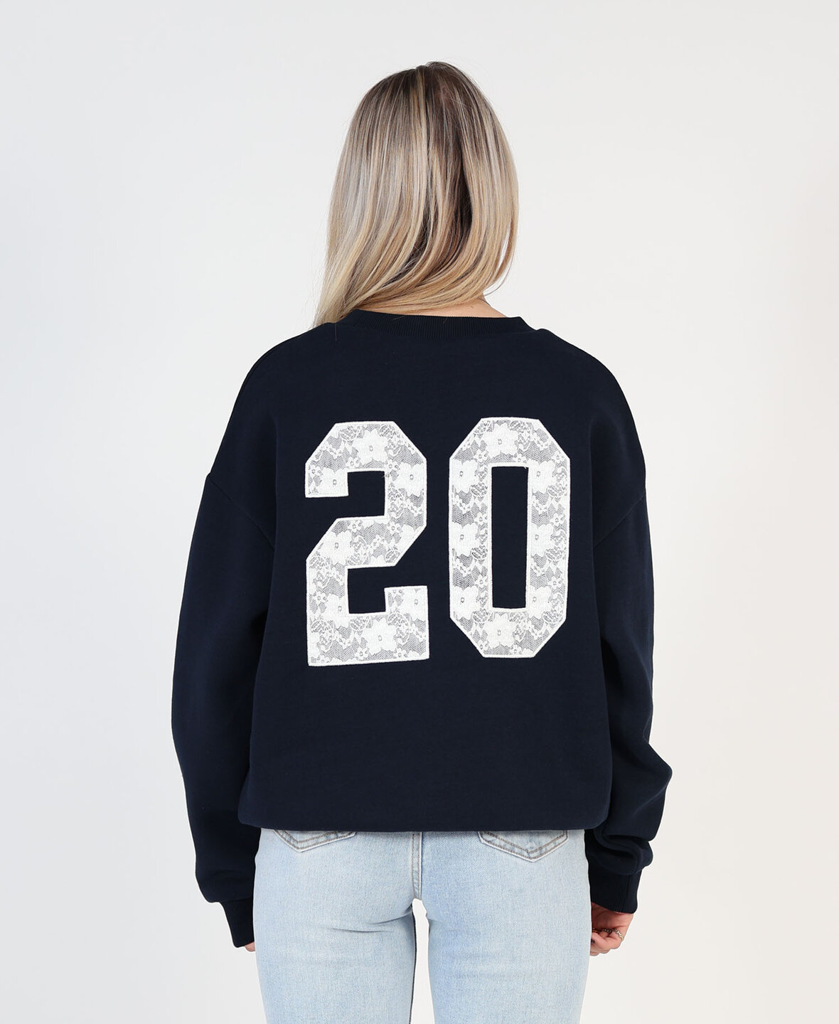 Lace Sweat Navy Blue