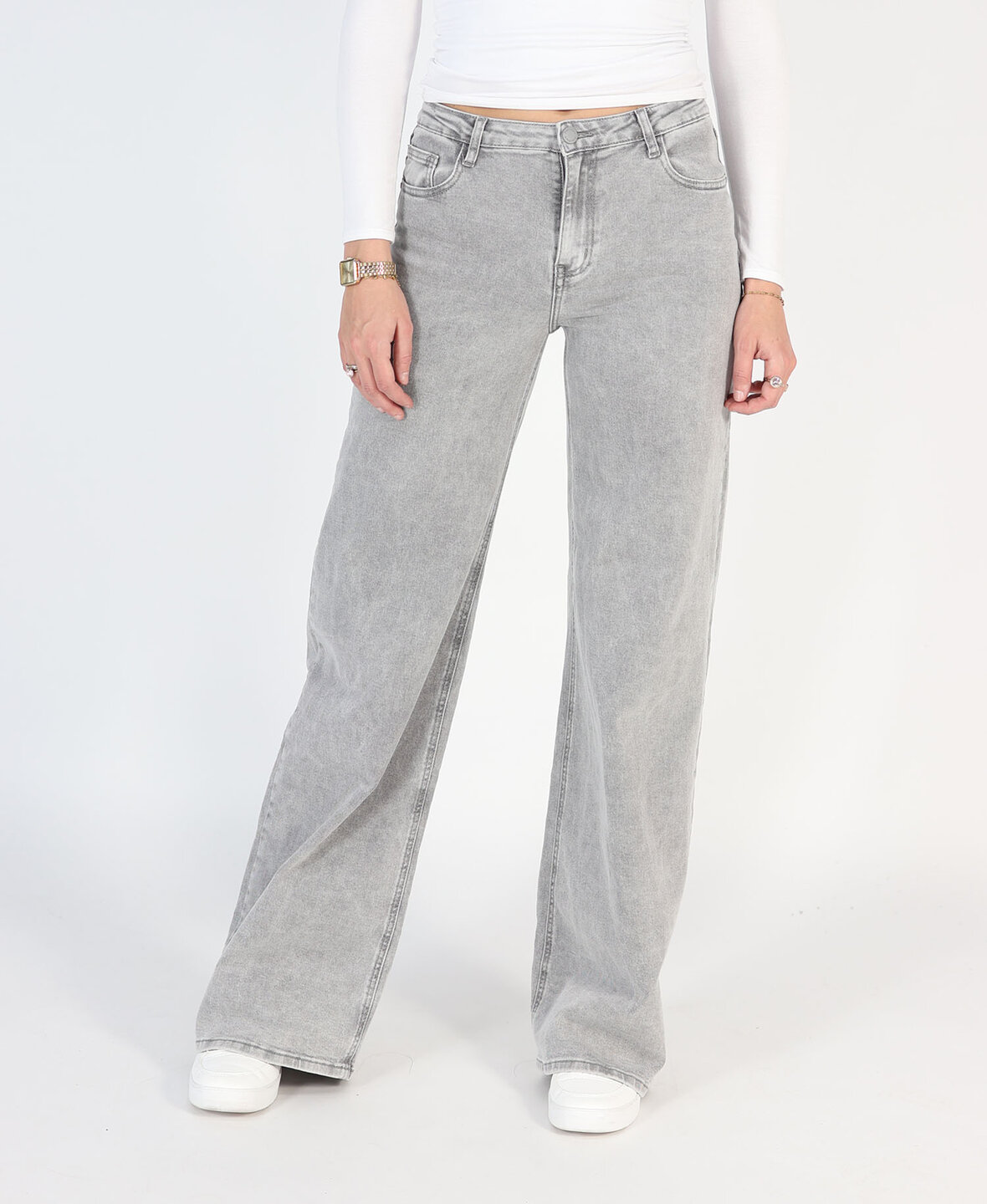 Ultra Wide Leg Jeans 3297-4 Lightgrey (TALL)