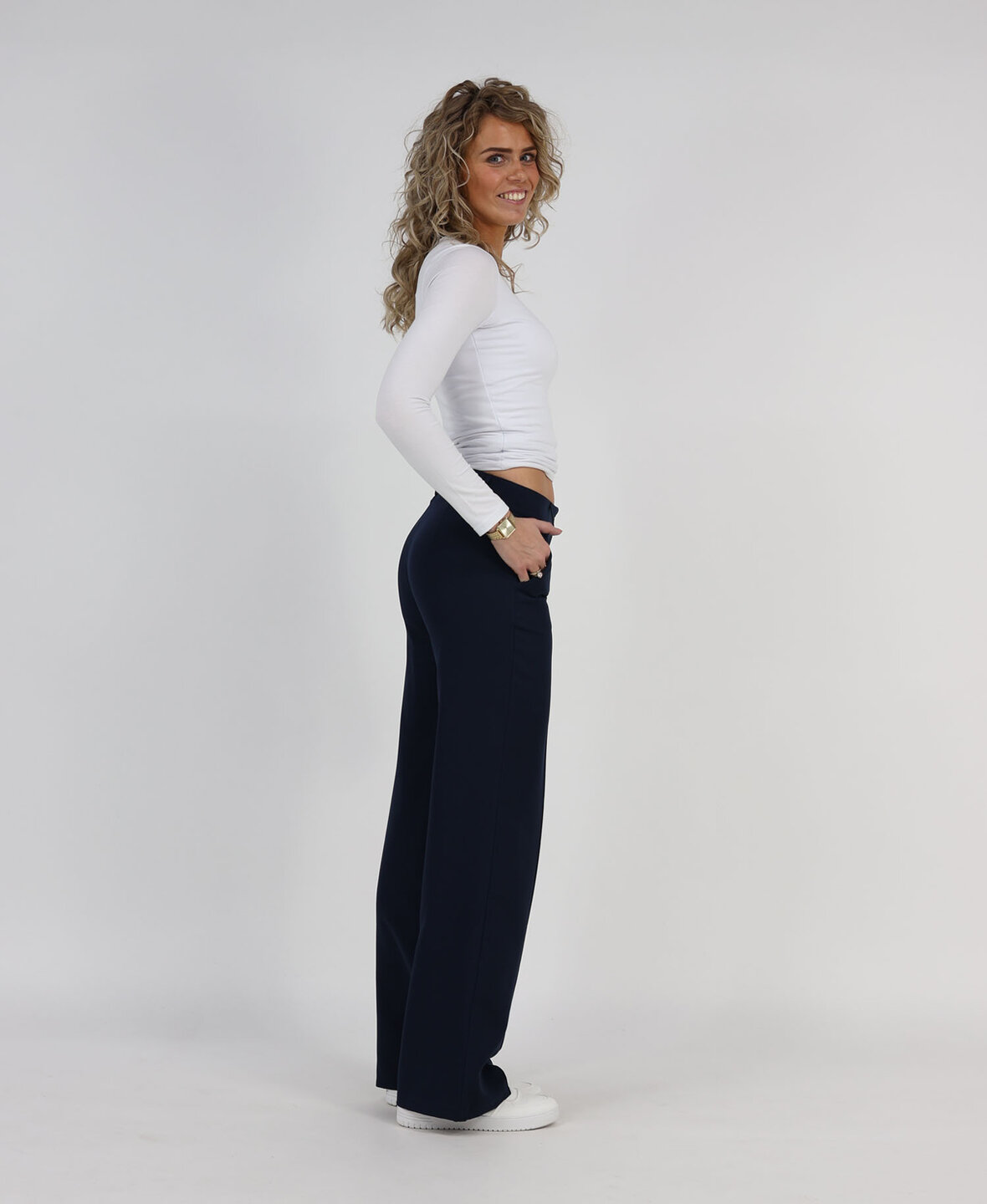 Low/Mid Waist Sanne Pants Navy Blue (TALL)