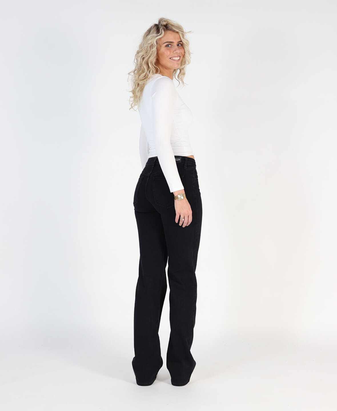Low/Mid Waist Wide Leg Jeans 3318 Black (TALL)