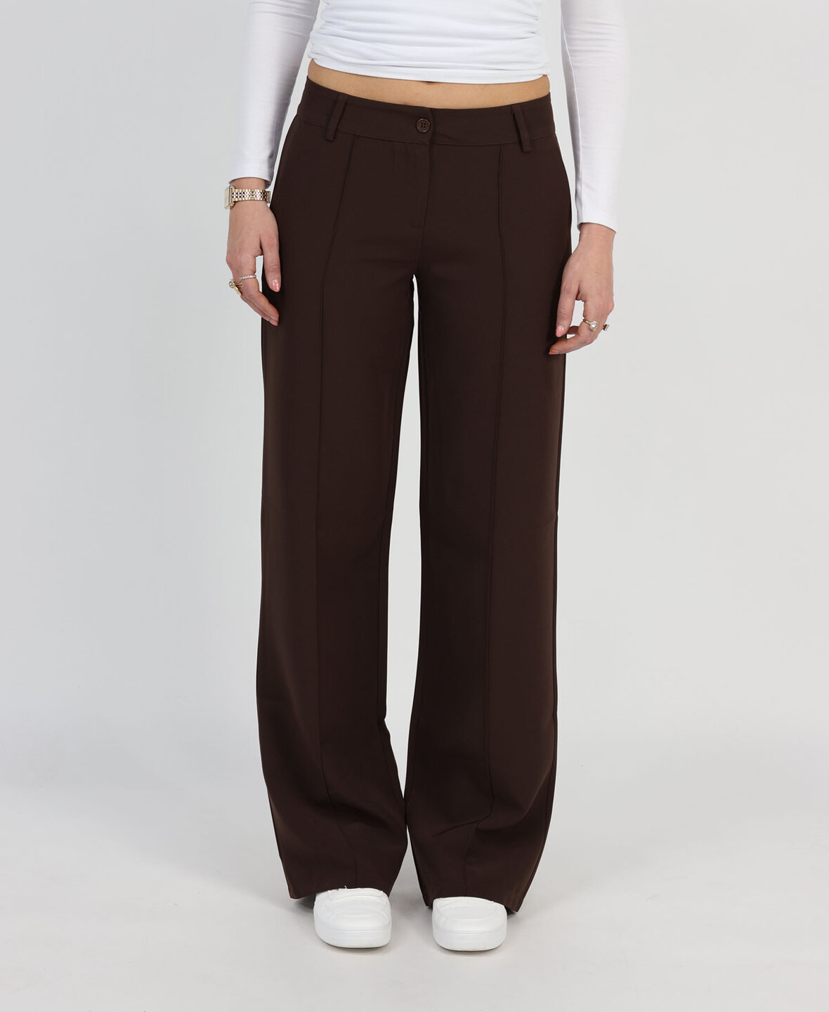 Low/Mid Waist Sanne Pants Choco (TALL)