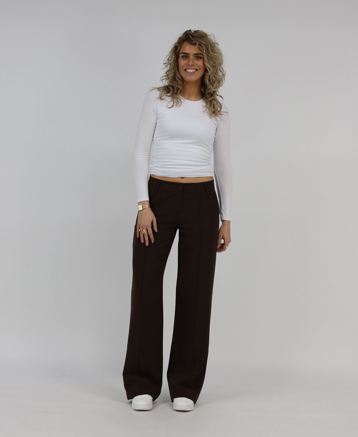 Low/Mid Waist Sanne Pants Choco (TALL)