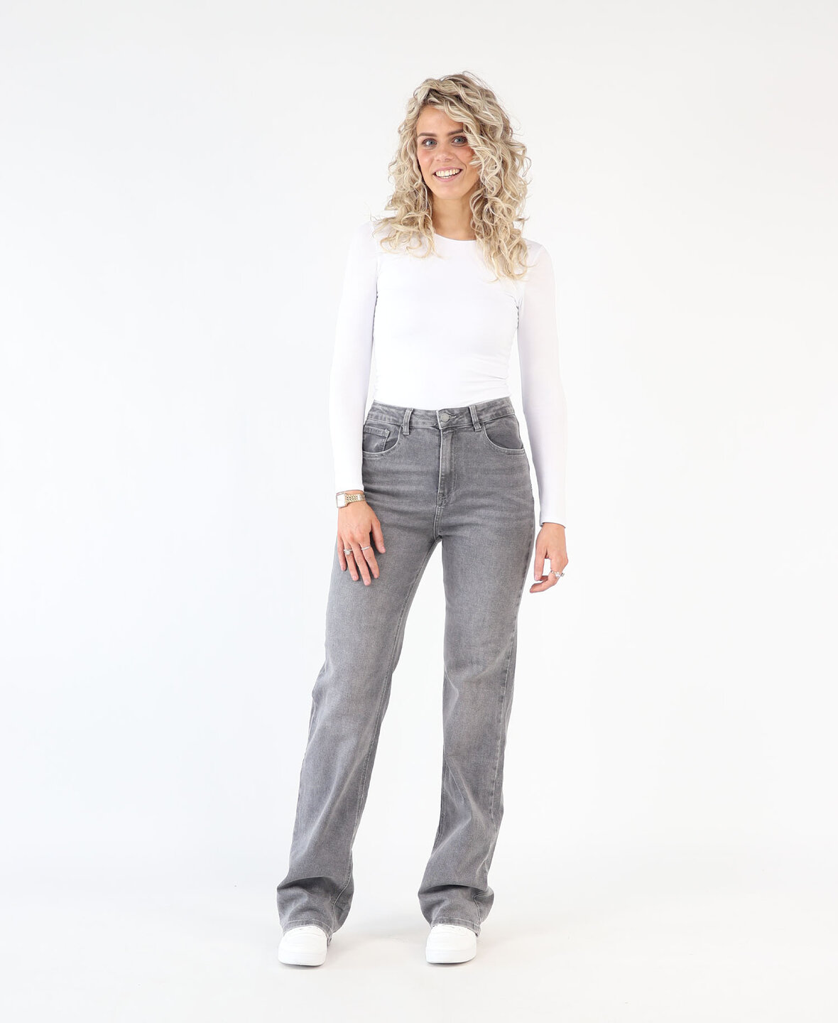 High Waist Wide Leg Jeans 3162 Grey (TALL)