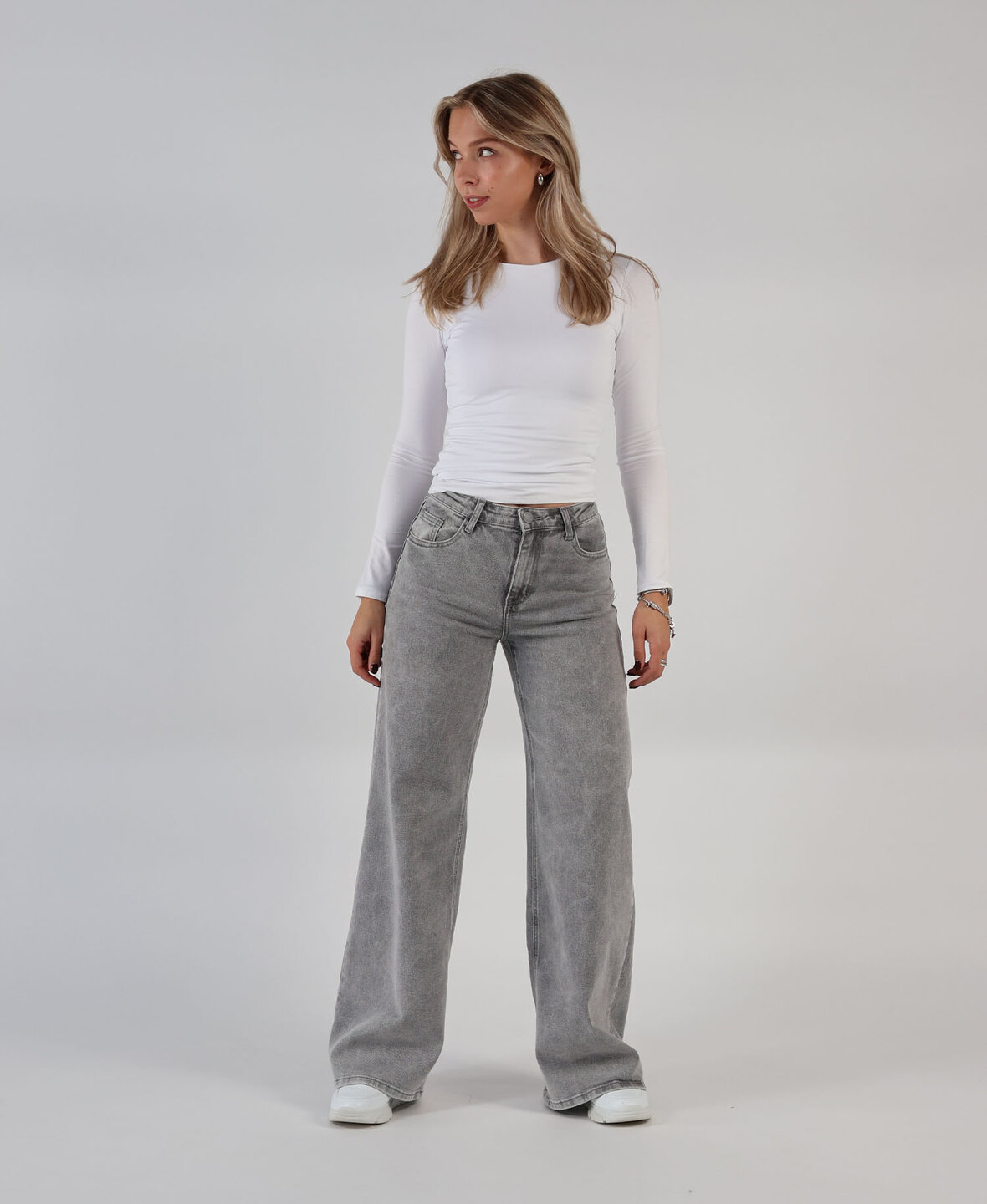 Ultra Wide Leg Jeans 3297-3 Lightgrey (REGULAR) 