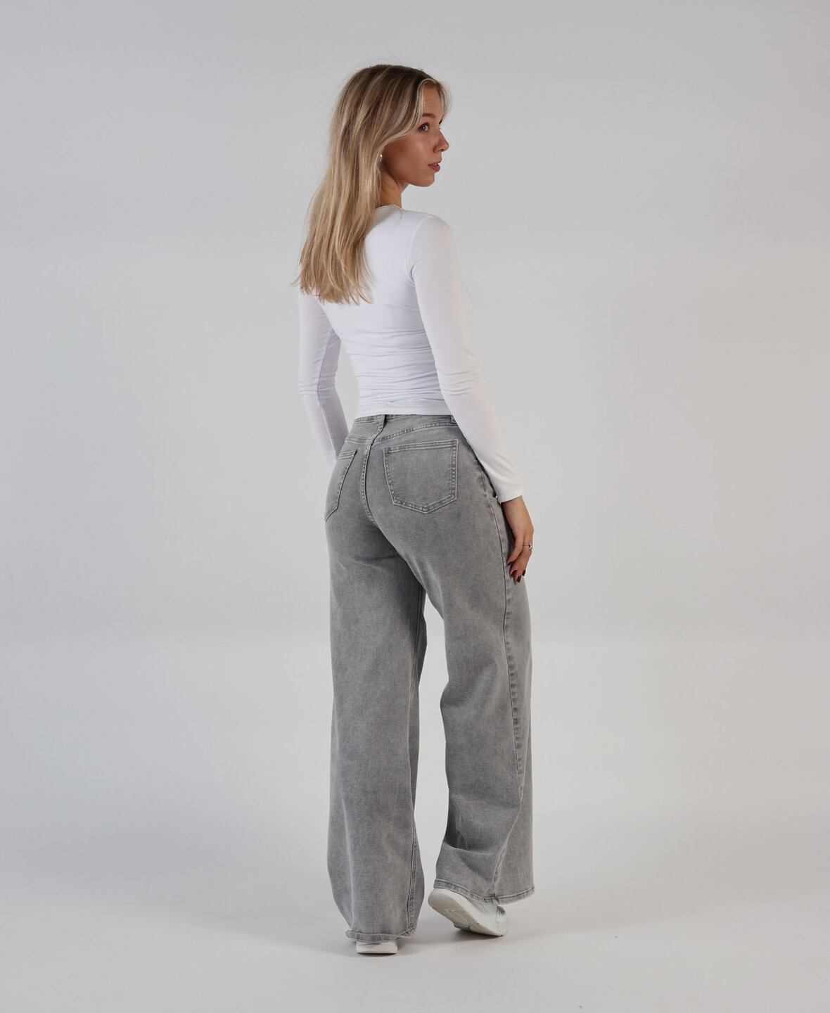 Ultra Wide Leg Jeans 3297-3 Lightgrey (REGULAR) 