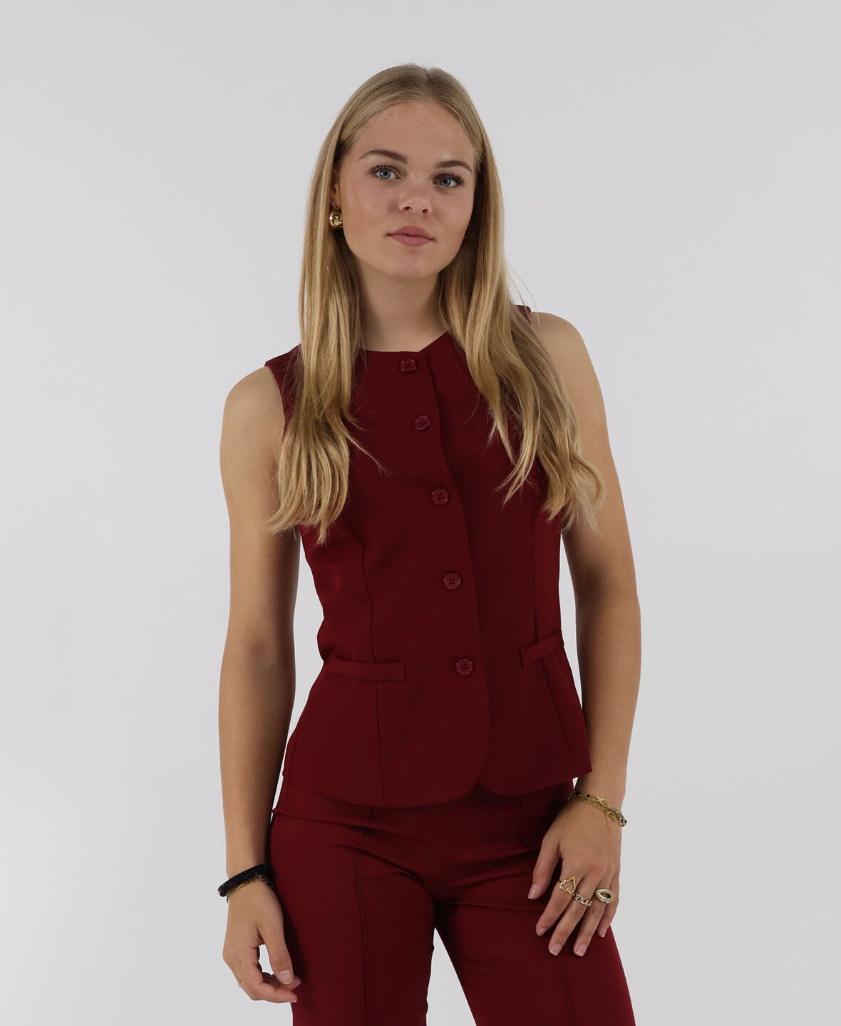 Sanne Waistcoat Burgundy