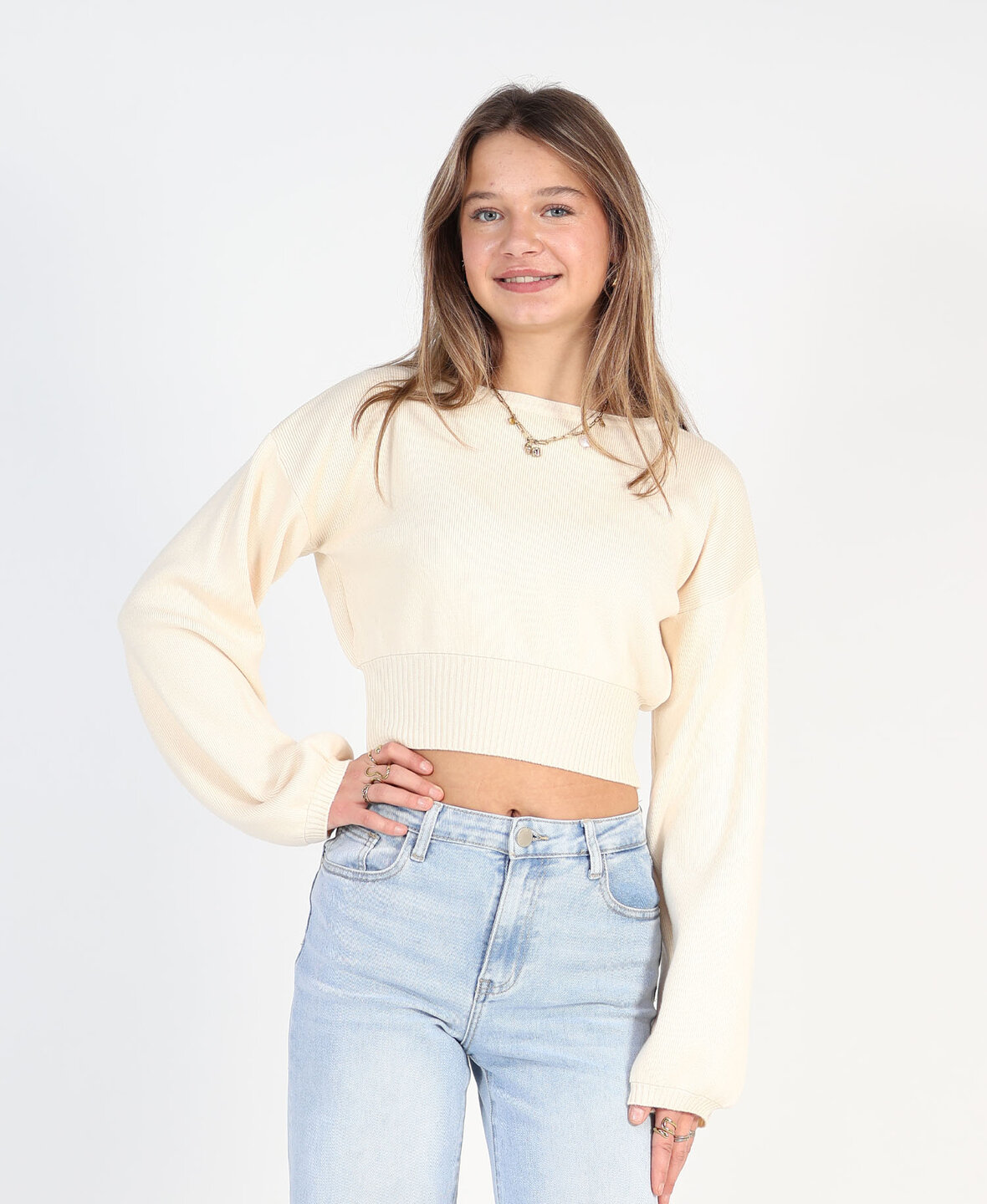 Shaped Knit Cr&egrave;me