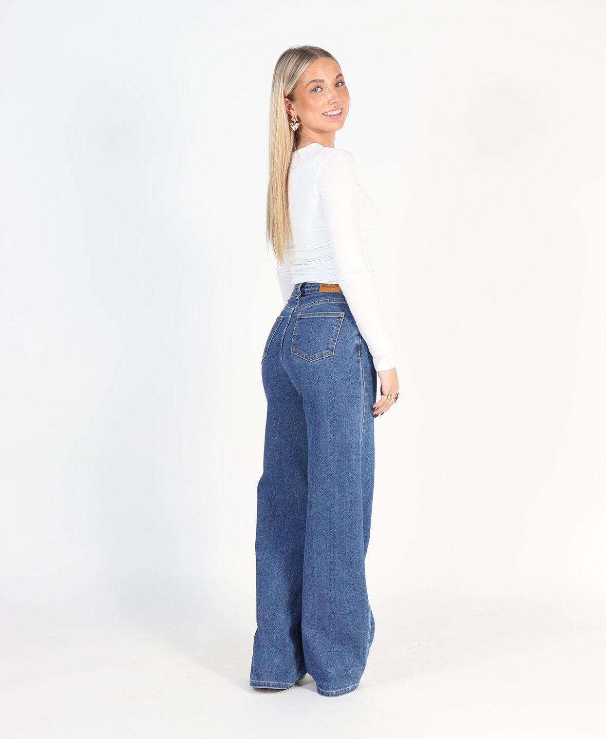 Ultra Wide Leg Jeans 3297-8 Dark Blue (TALL)