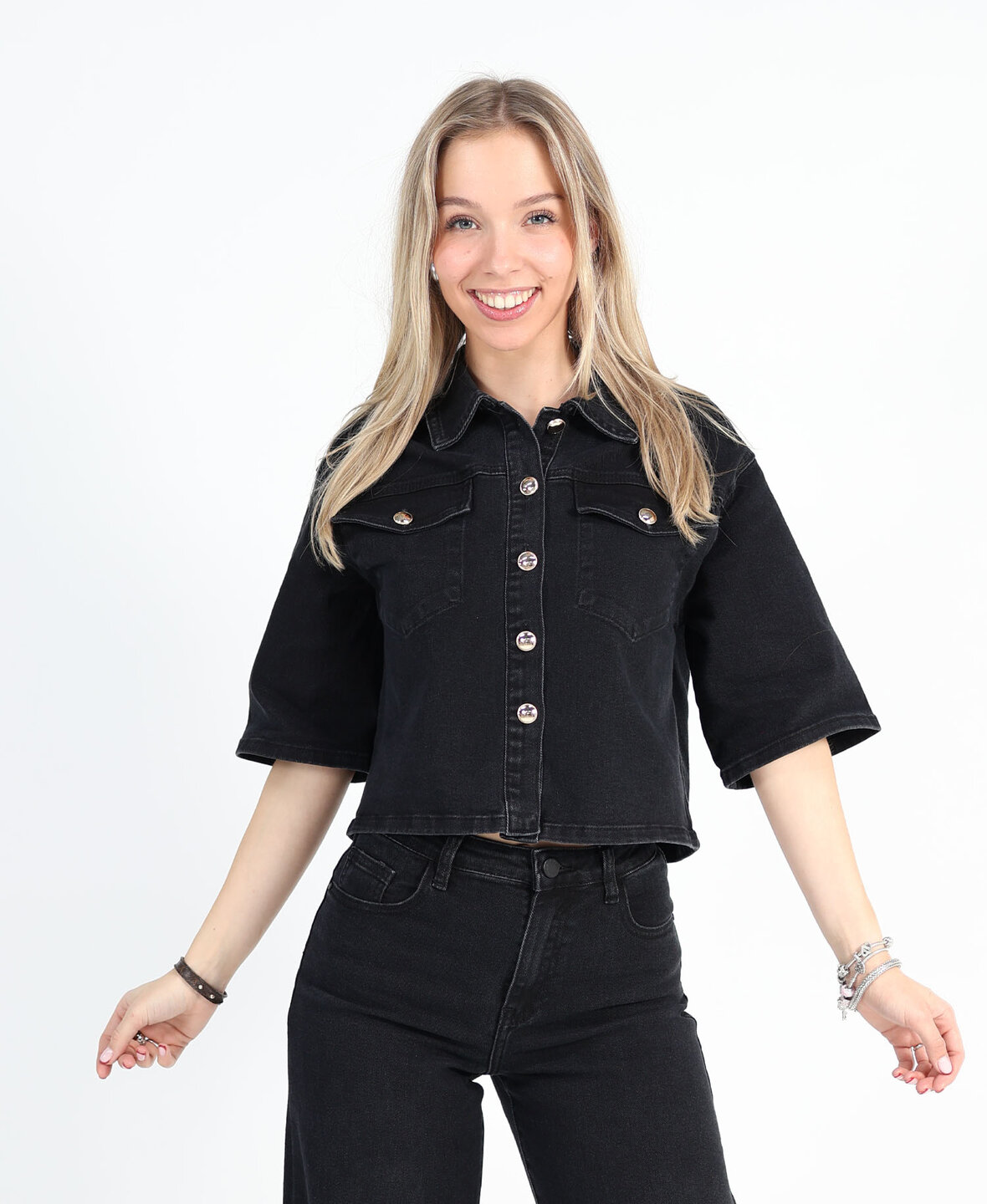 Denim Blouse Black