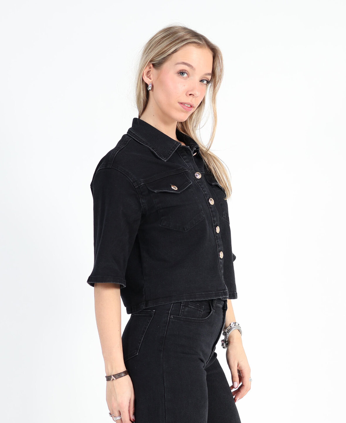 Denim Blouse Black