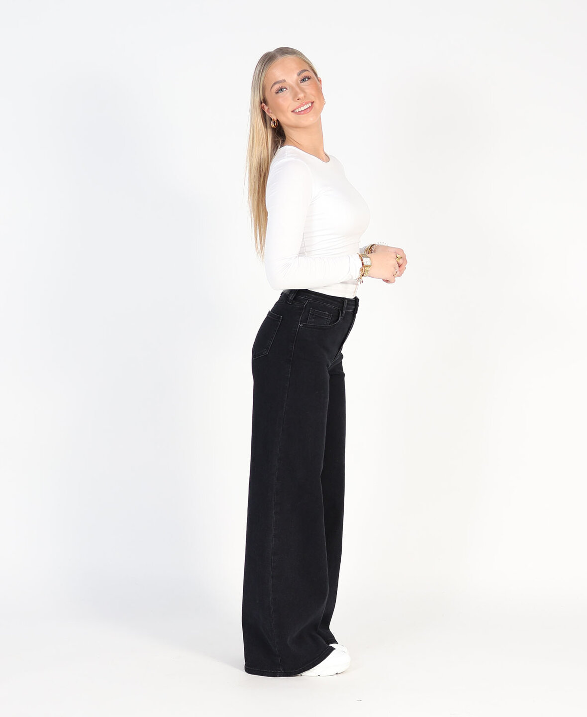 Ultra Wide Leg Jeans 3297-9 Black (REGULAR) 