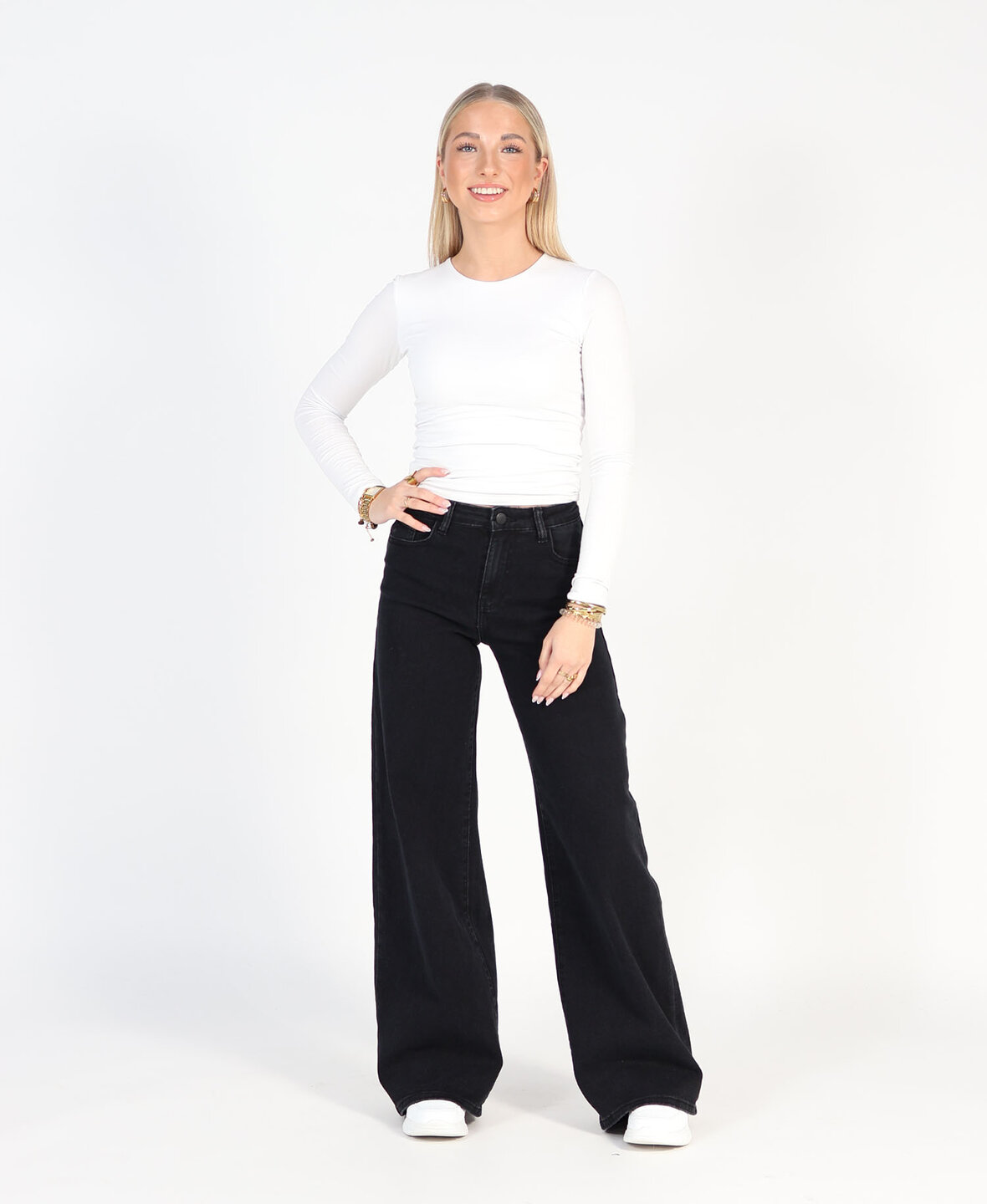 Ultra Wide Leg Jeans 3297-10 Black (TALL)