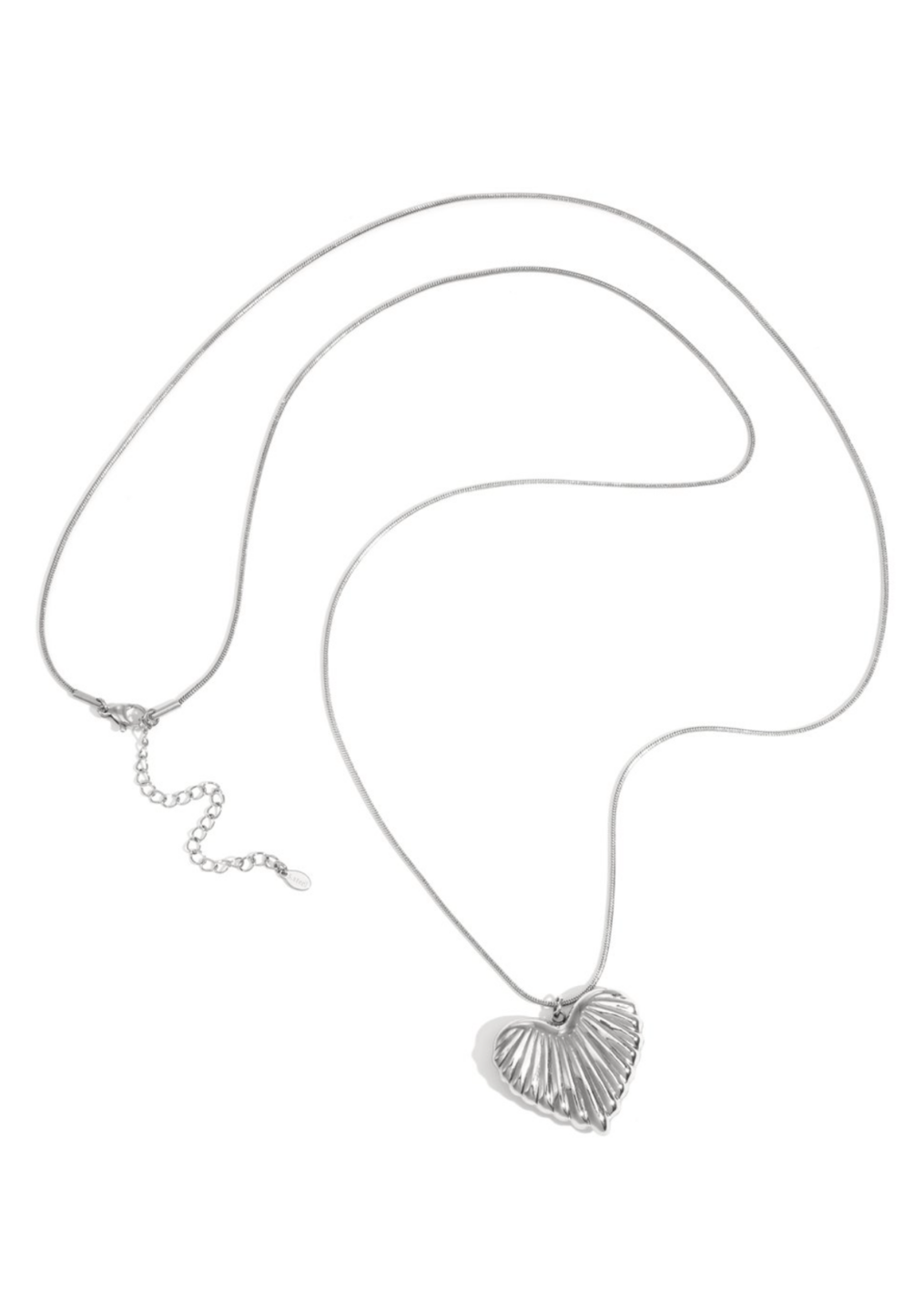 Heart Extra Long Ketting Silver