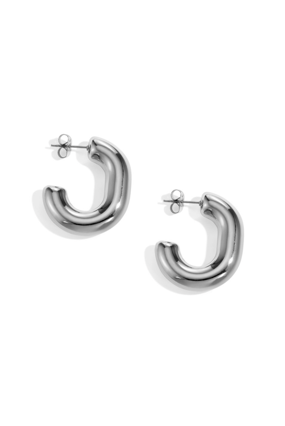 Chunky Shine Earrings Silver