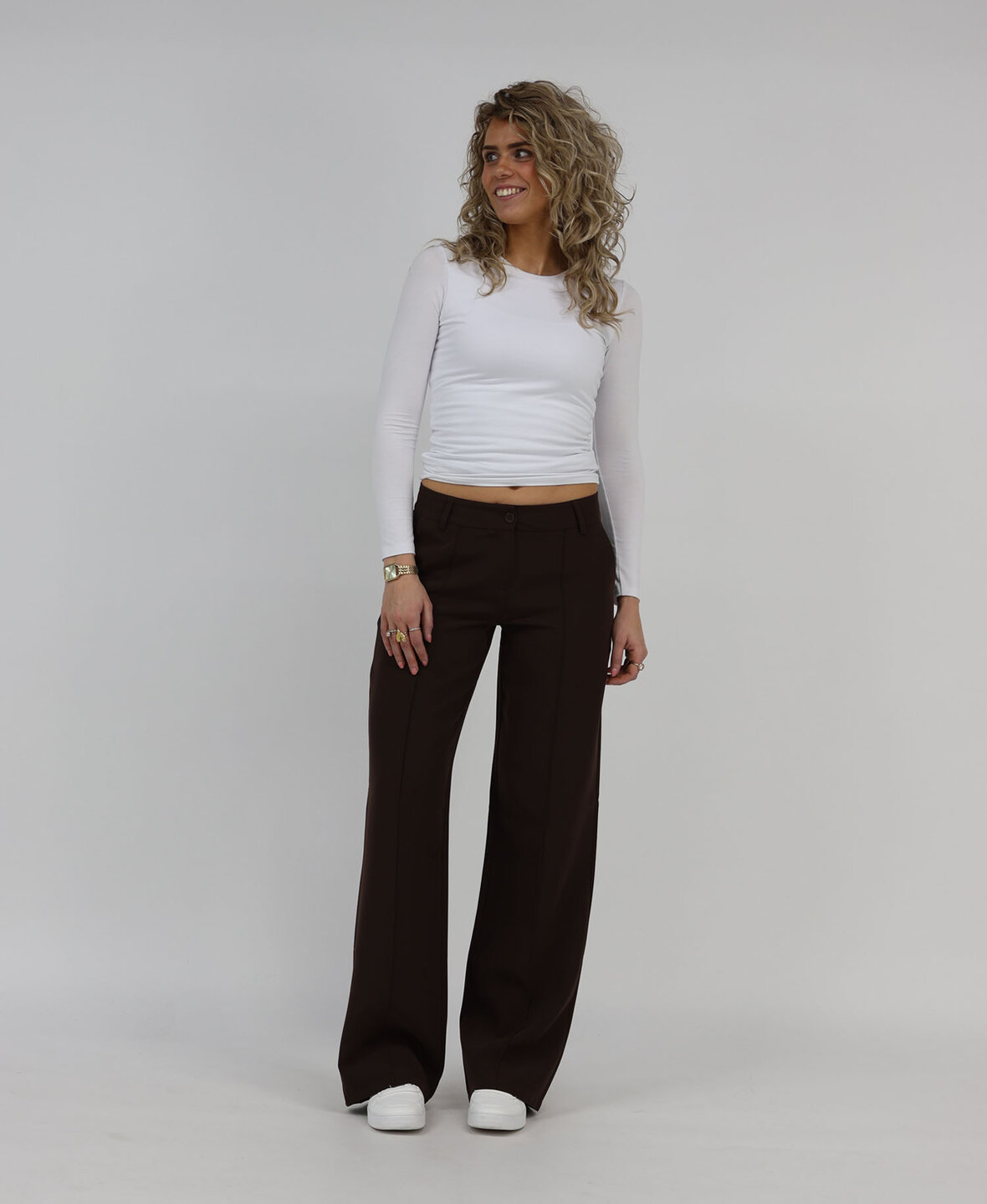 Low/Mid Waist Sanne Pants Choco (TALL)