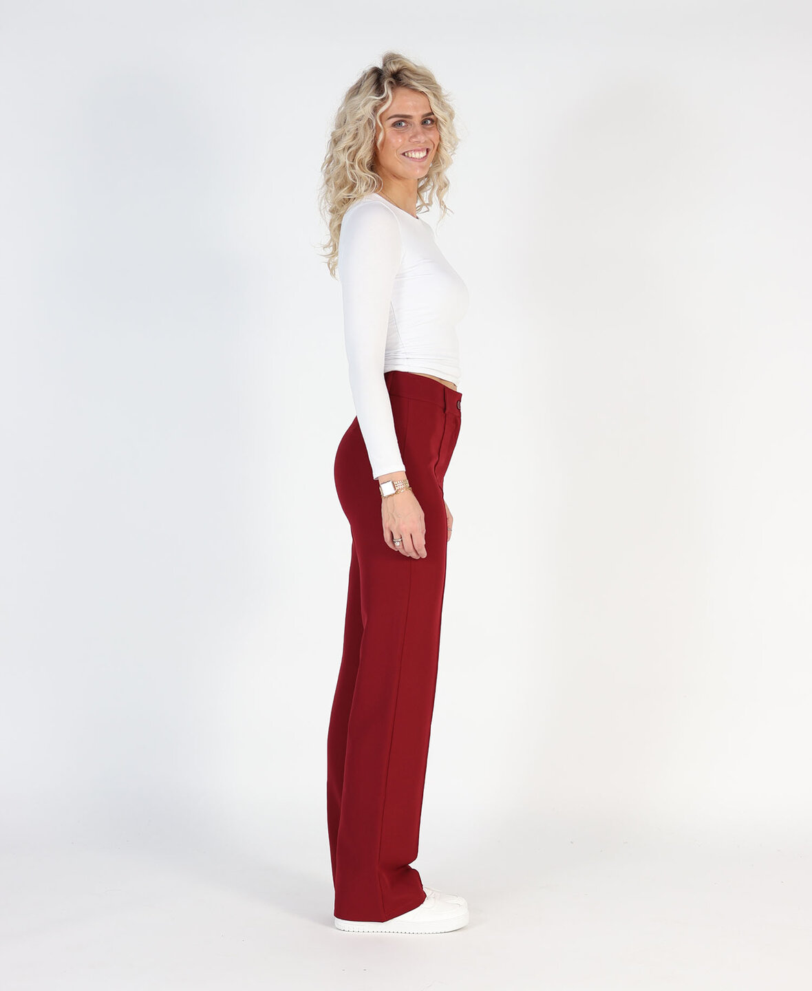 Sanne Stripe Pants Burgundy (TALL)