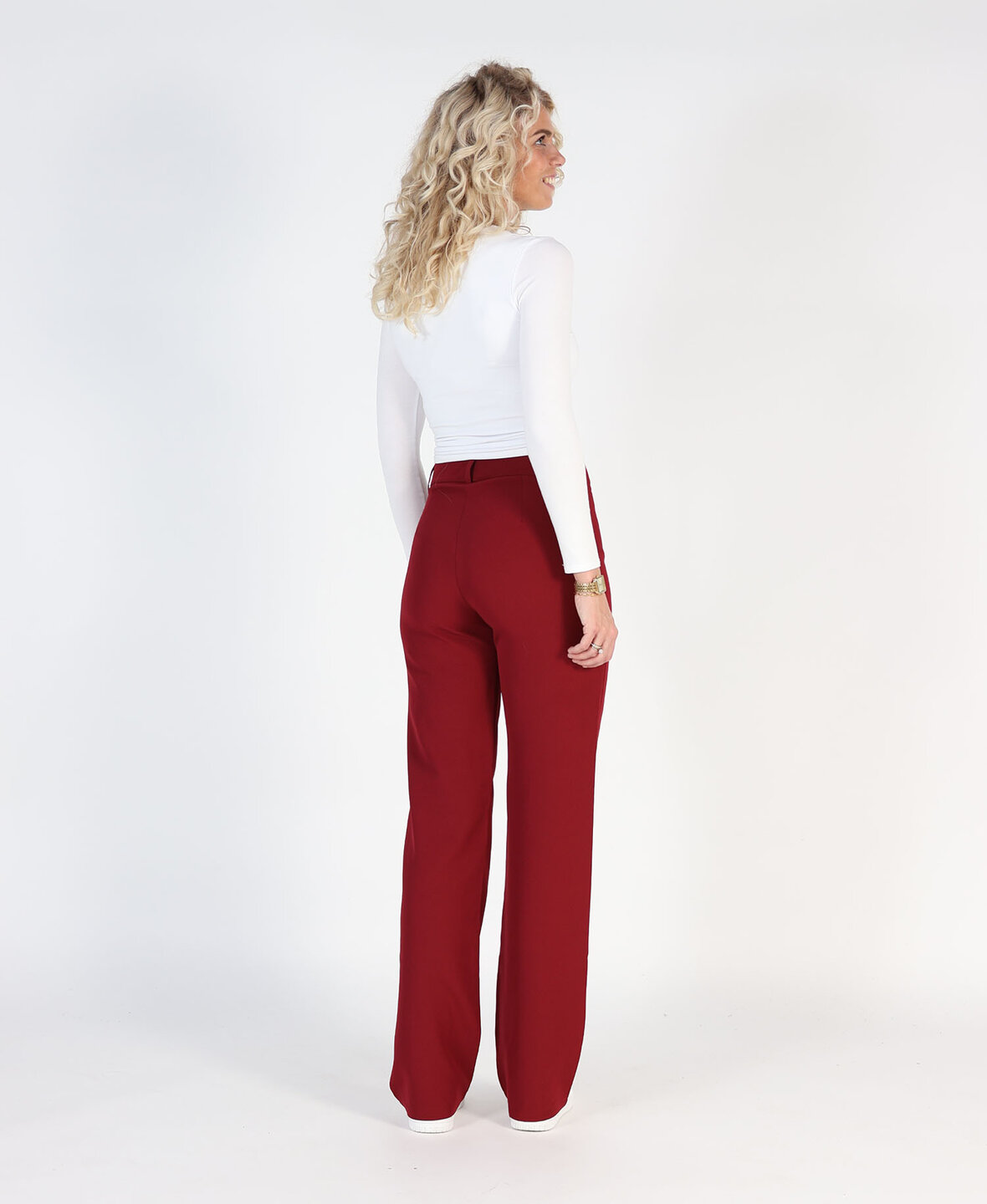 Sanne Stripe Pants Burgundy (TALL)