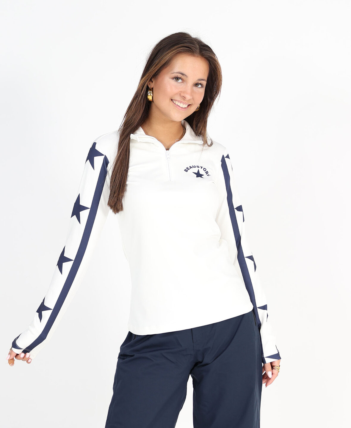 Stars Sleeve Pully White