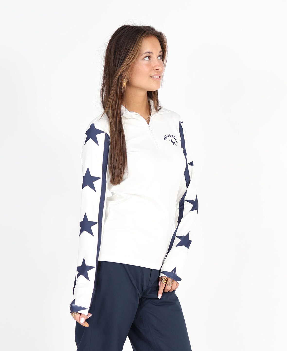 Stars Sleeve Pully White