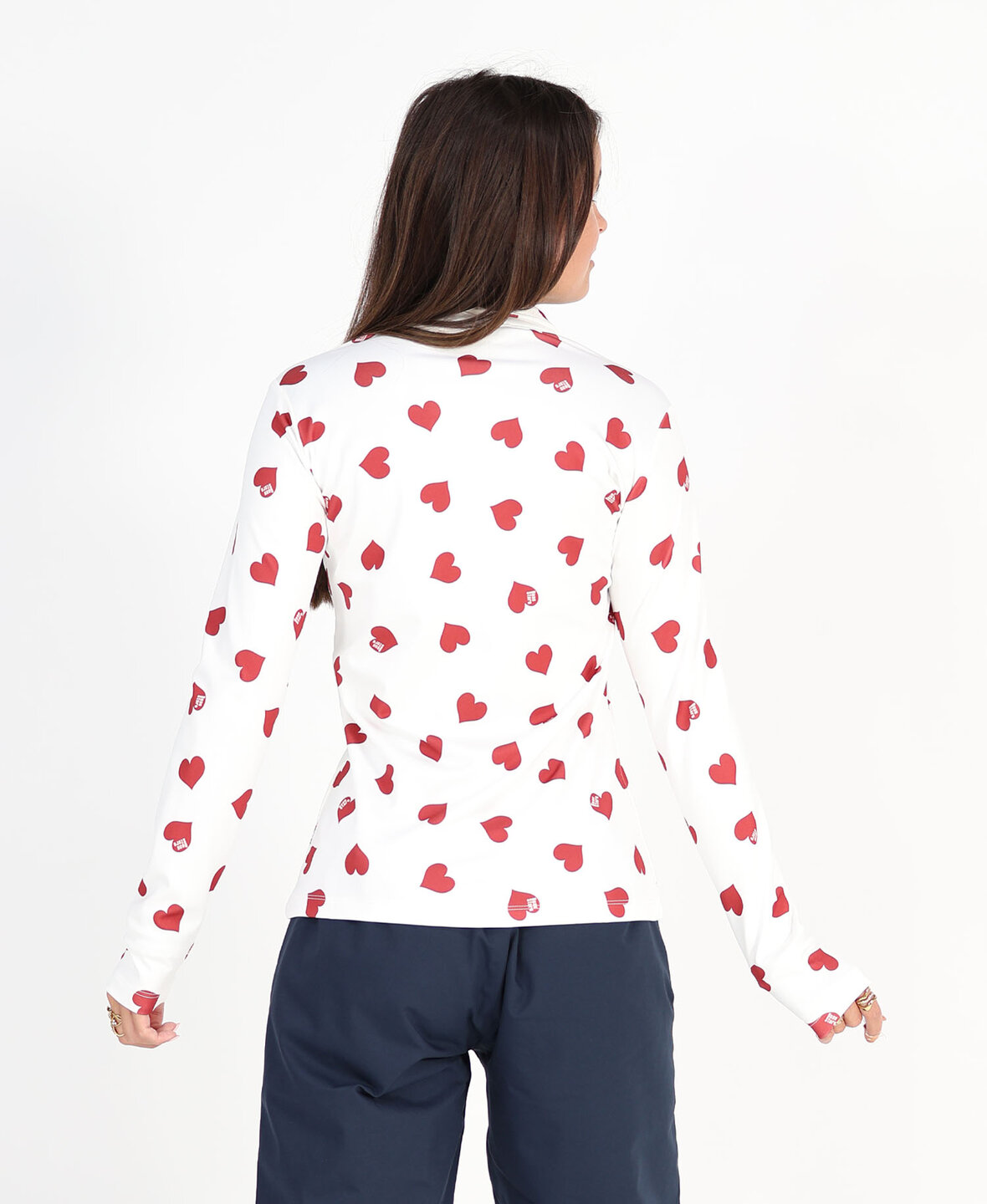 All over Hearts Pully Burgundy