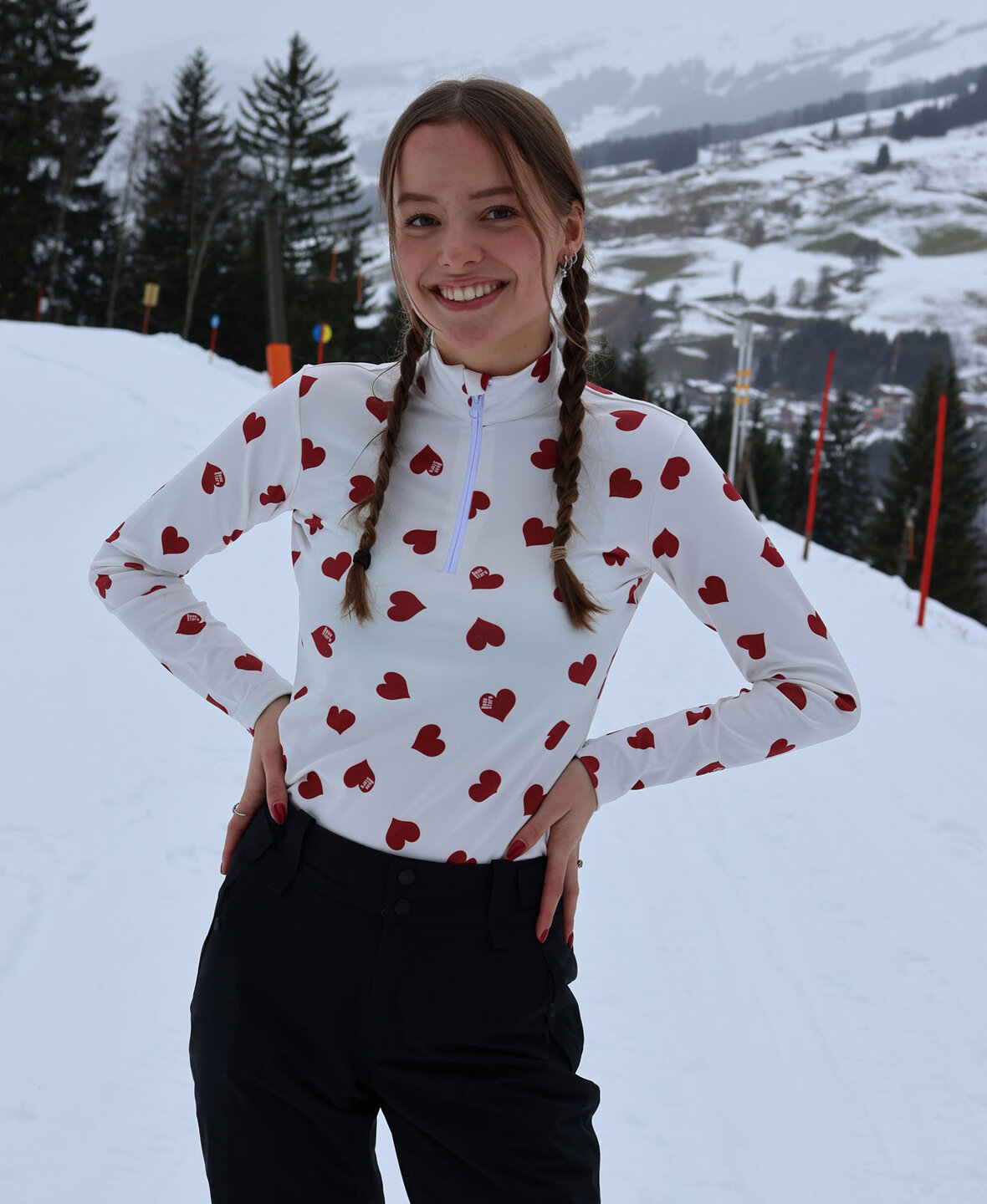 All over Hearts Pully Burgundy