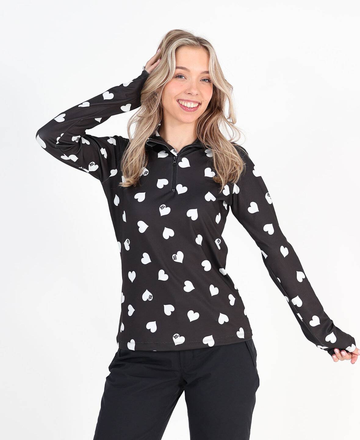 All over Hearts Pully Black (PRE ORDER 19-12)