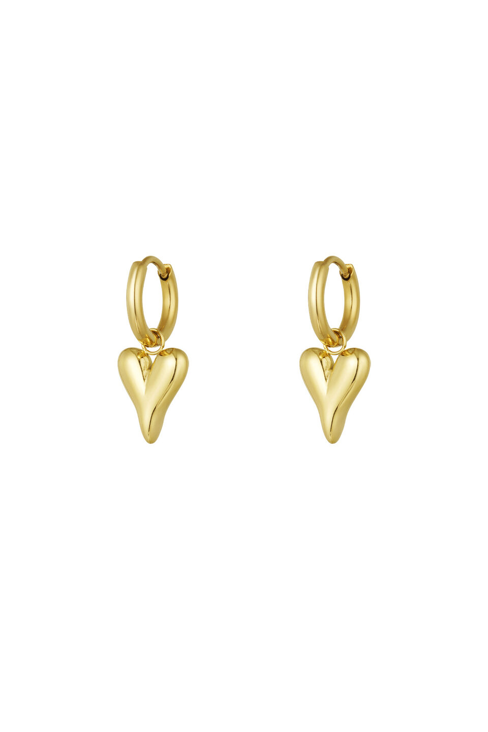 Titanium Little Heart Earrings Gold