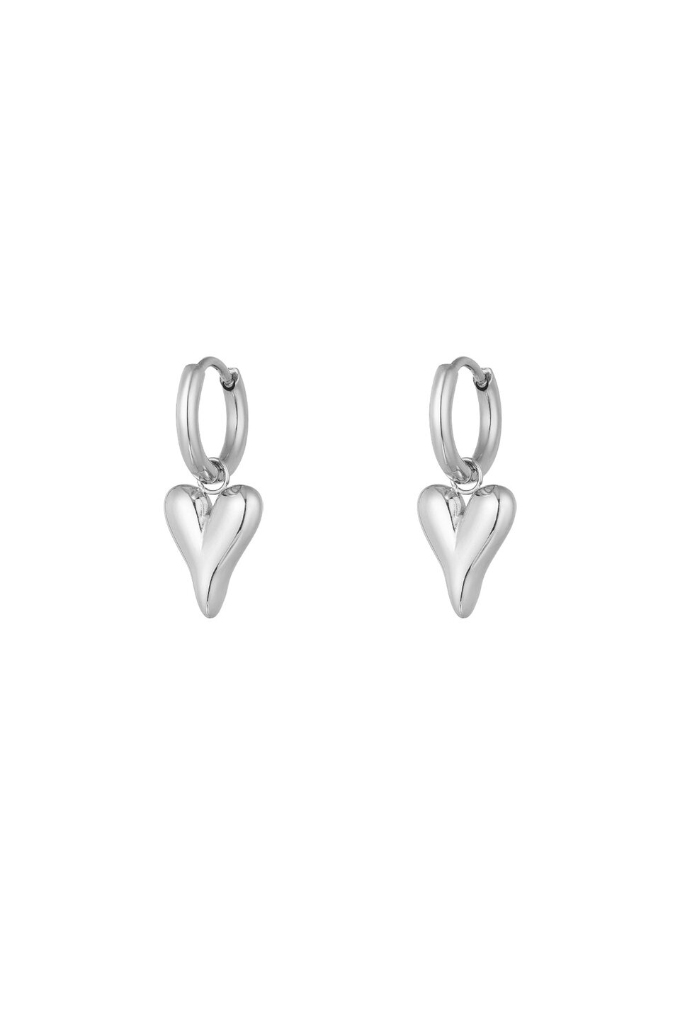 Titanium Little Heart Earrings Silver