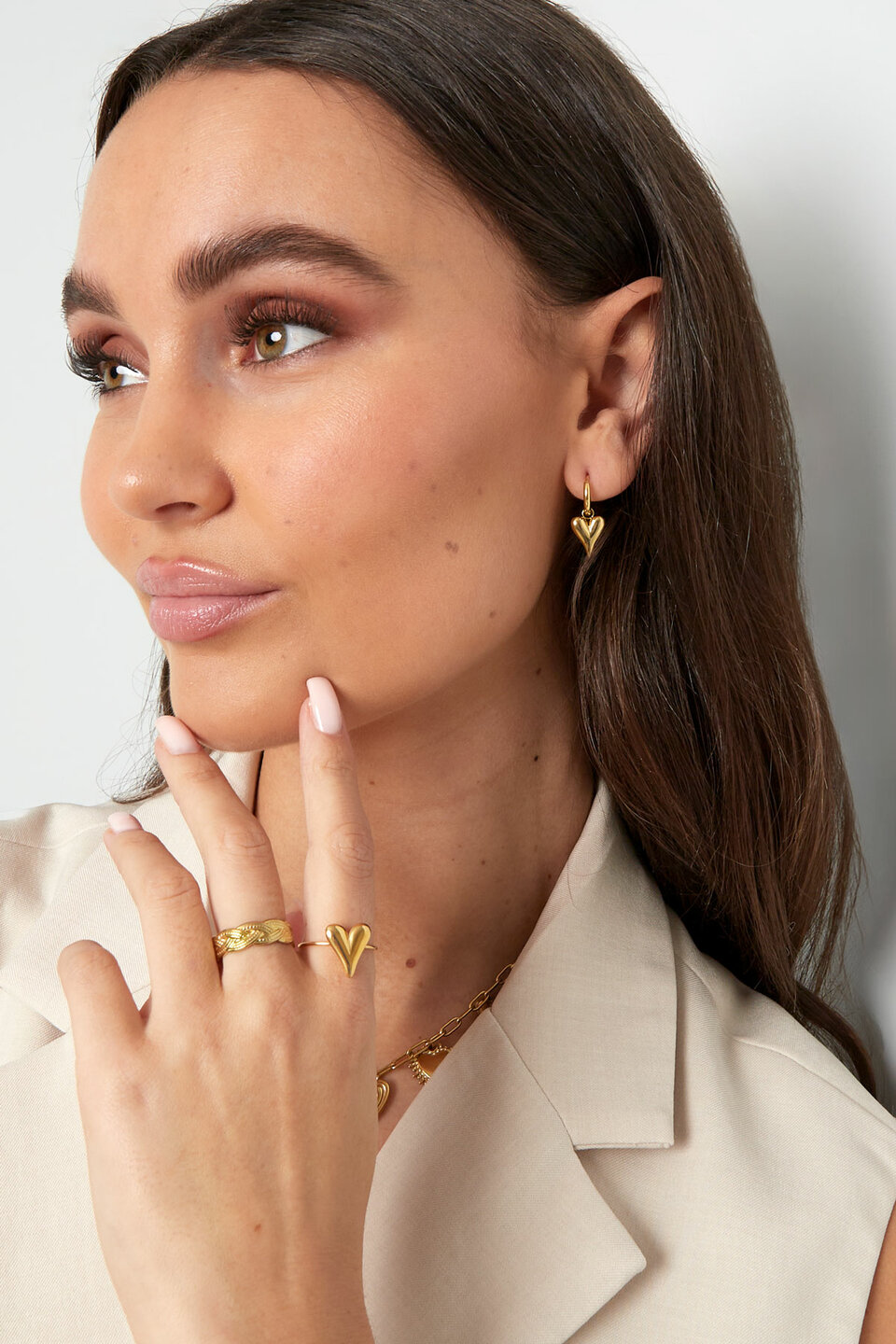 Titanium Little Heart Earrings Silver