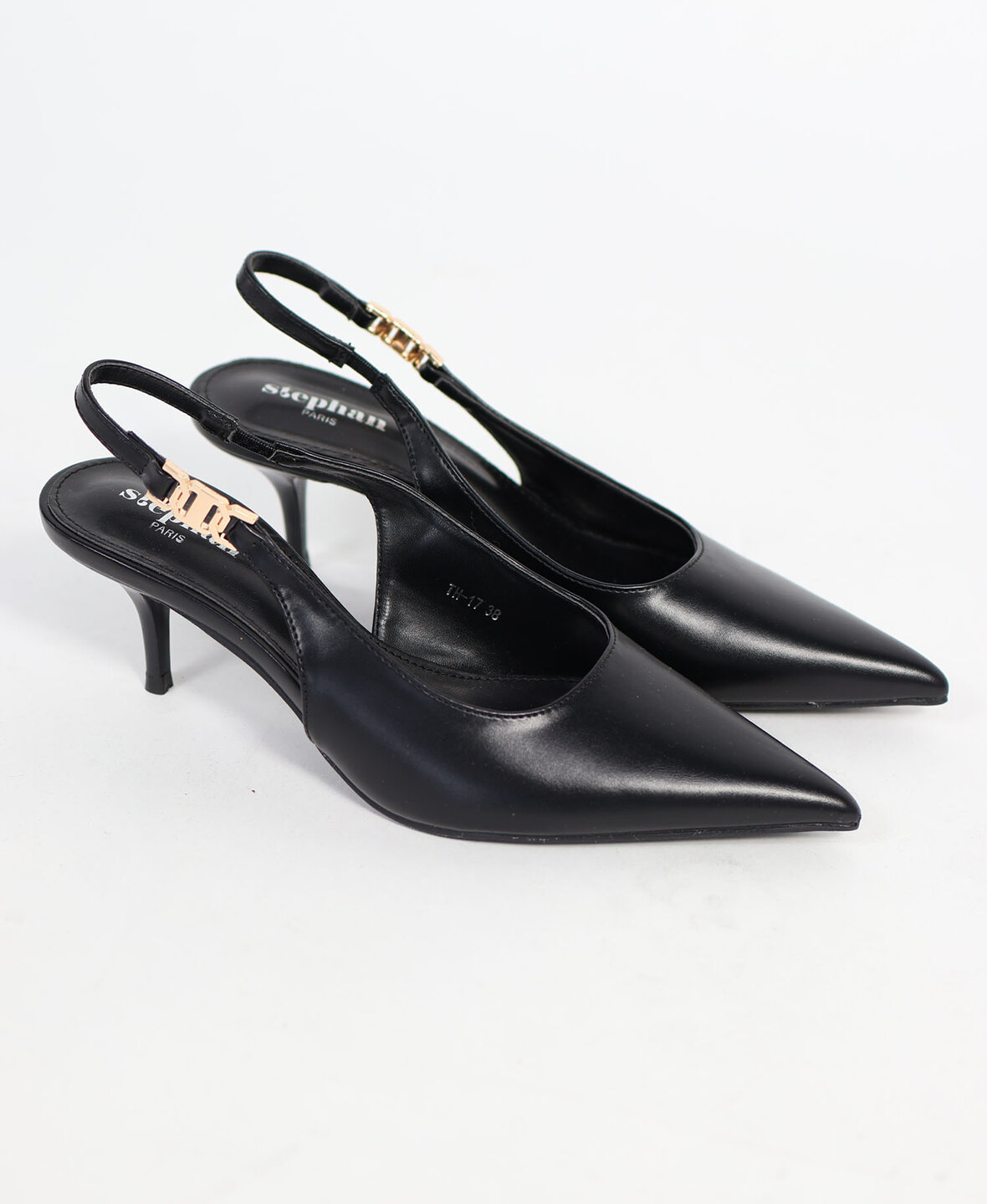Golden Detail Slingback Black