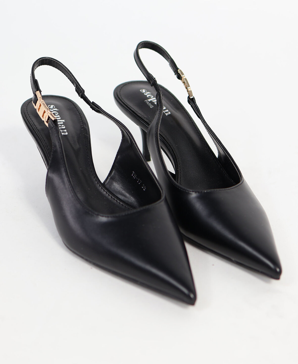 Golden Detail Slingback Black