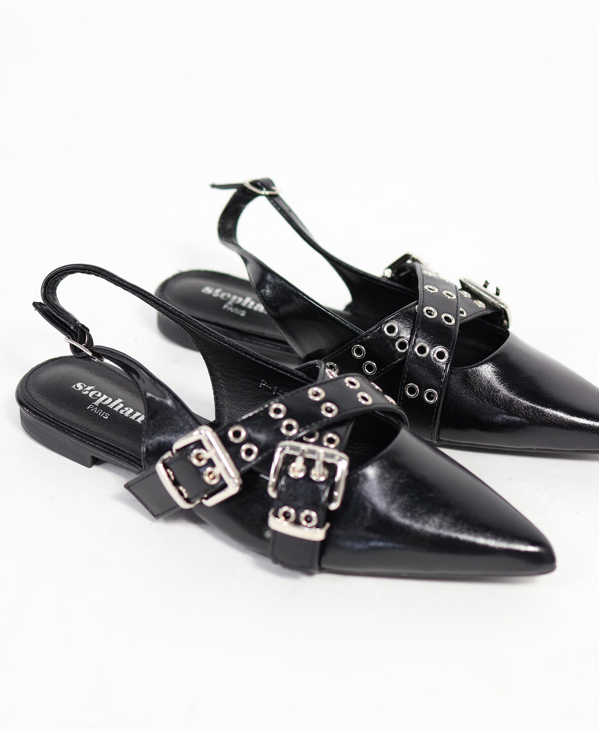 Buckle Slingback Black