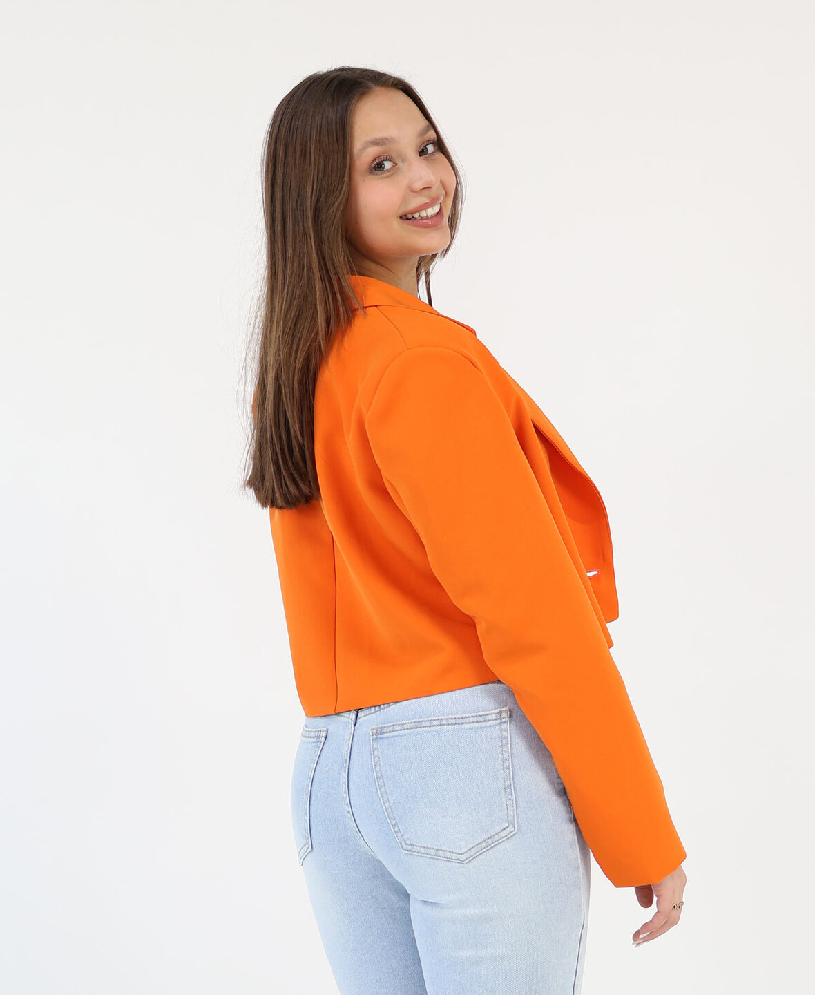 Sanne Cropped Blazer Orange 