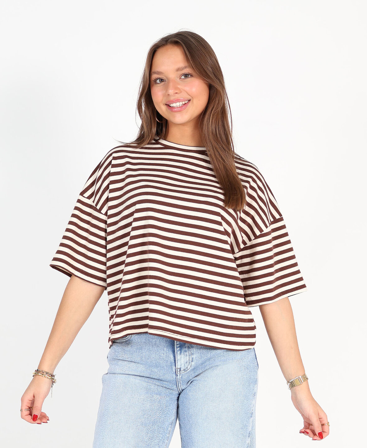 Oversized Tee Cr&egrave;me/Choco