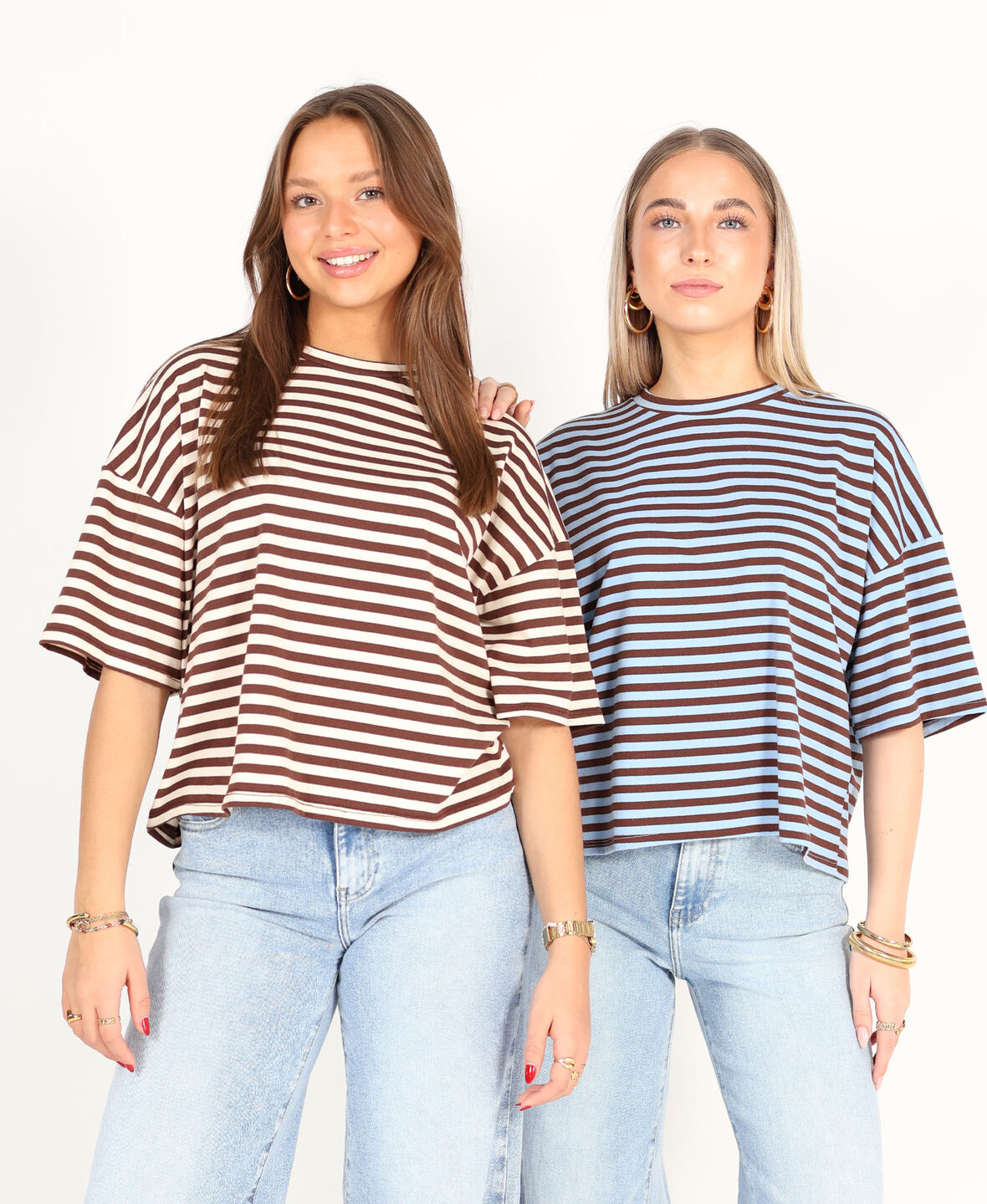 Oversized Tee Lightblue/Choco