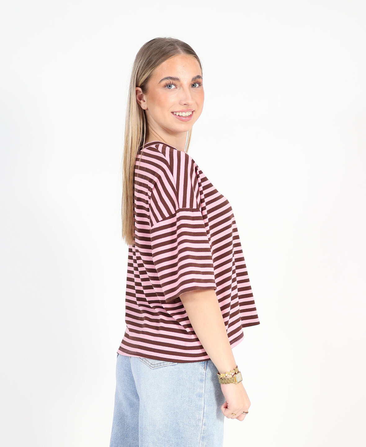 Oversized Tee Pink/Choco