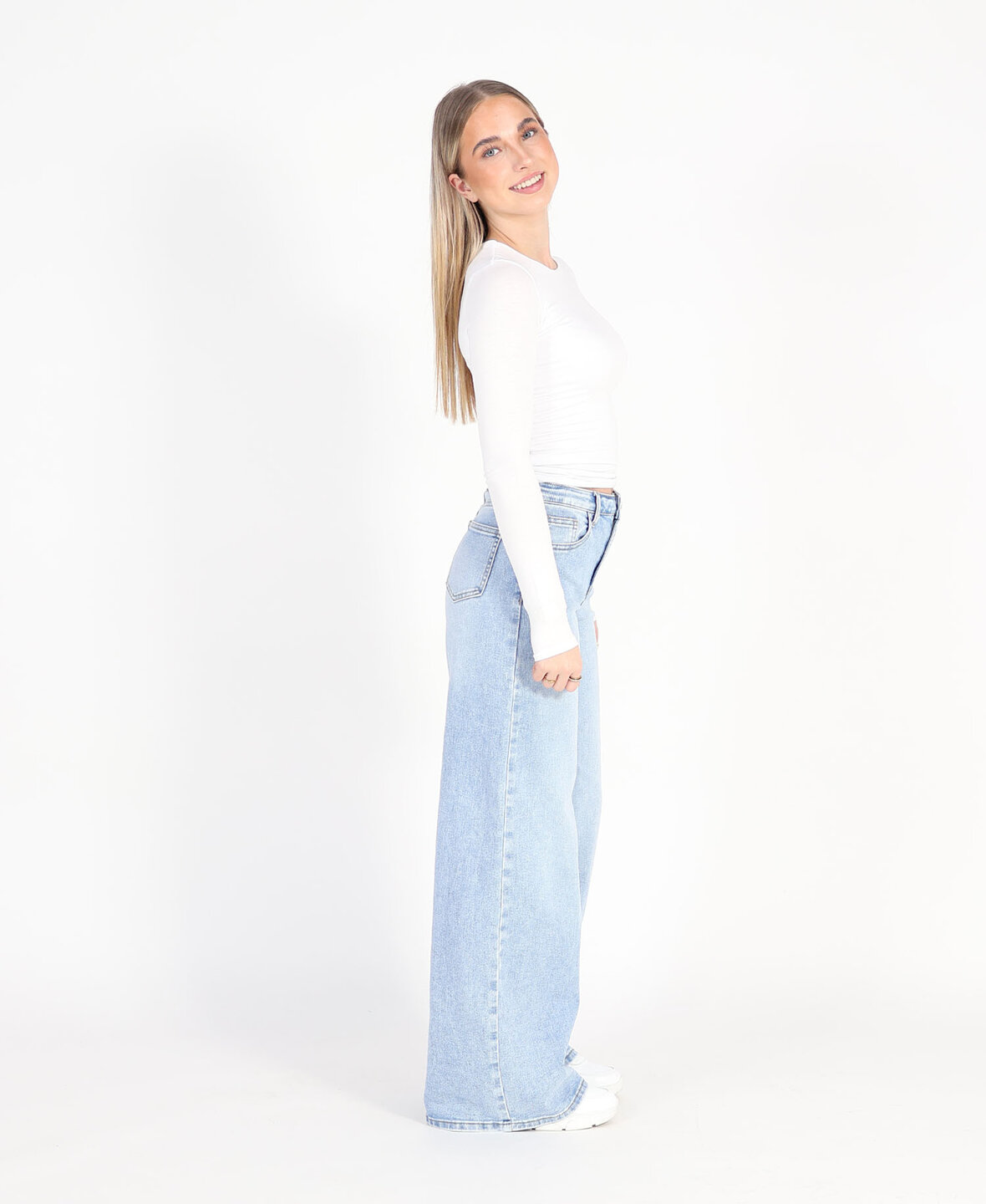 Ultra Wide Leg Jeans Middle Blue 3297-11 (REGULAR)