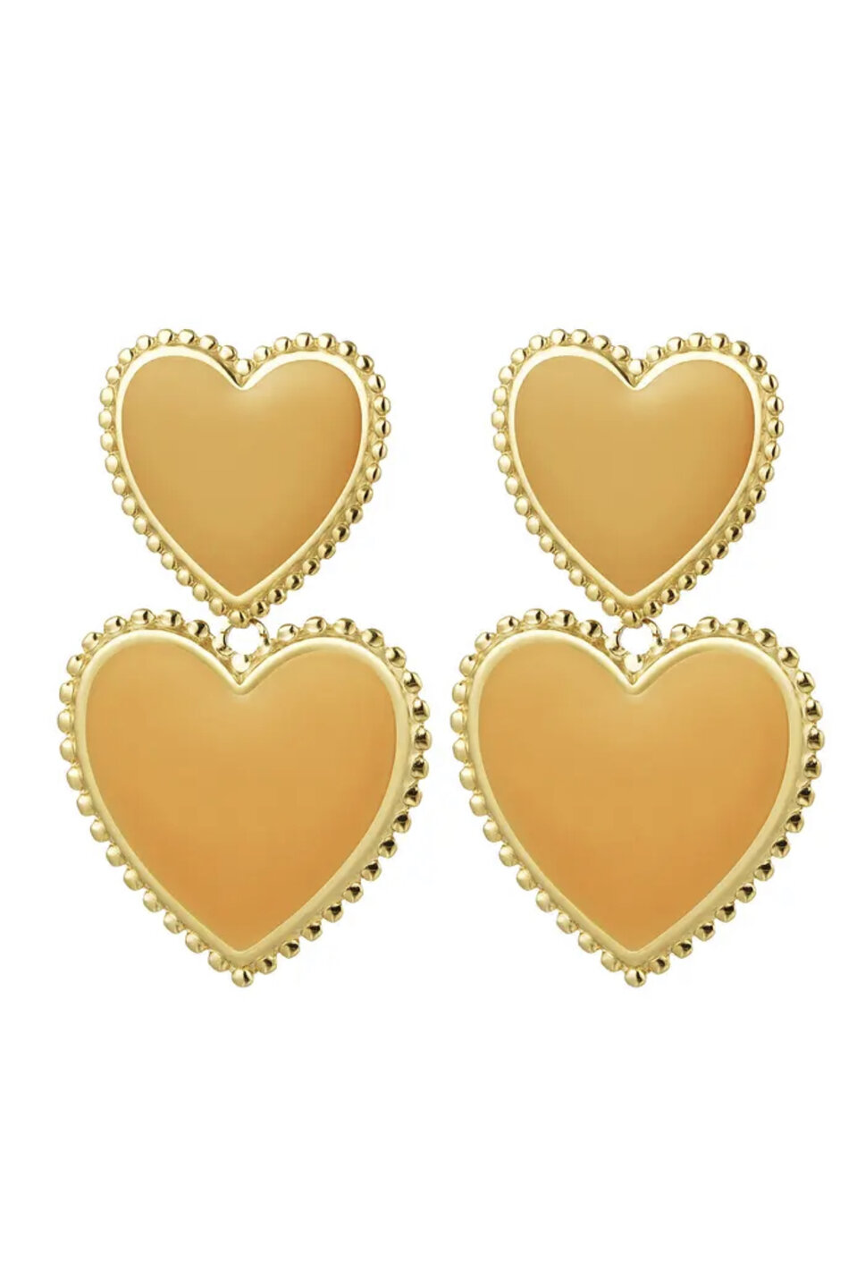 Kingsday Double Heart Earring Orange