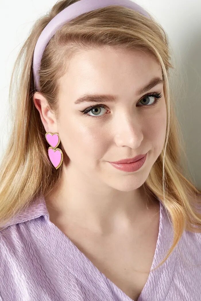 Kingsday Double Heart Earring Orange
