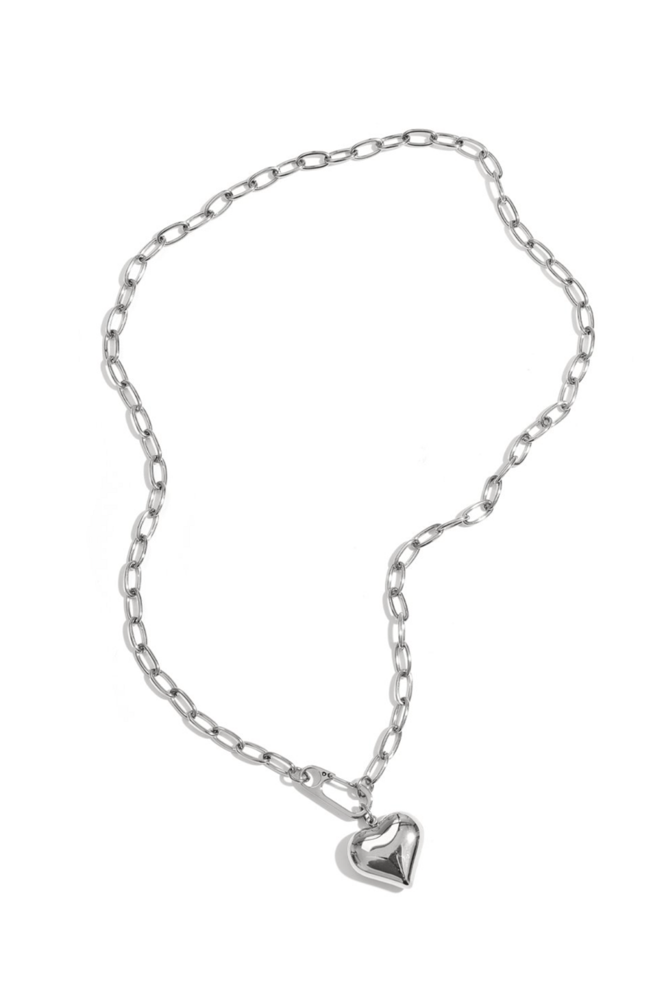 Shackle Heart Necklace Silver
