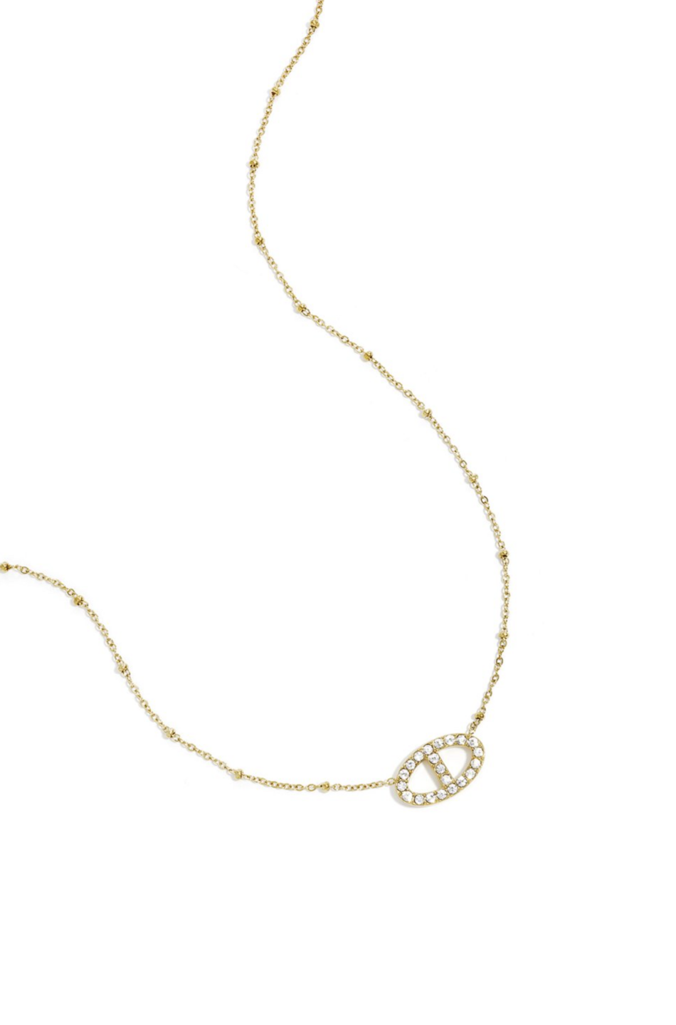 Midnight Oval Necklace Gold