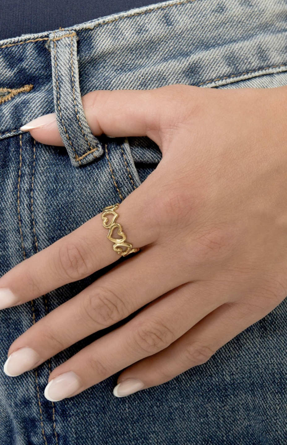 Heart Loop Ring Gold