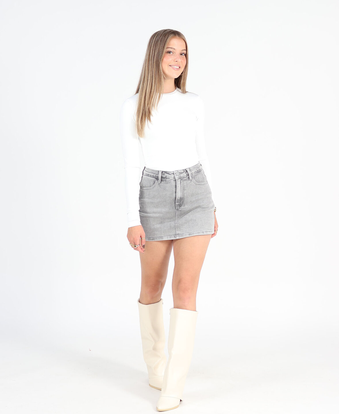 Denim Jeans Skort 2550-1 Grey