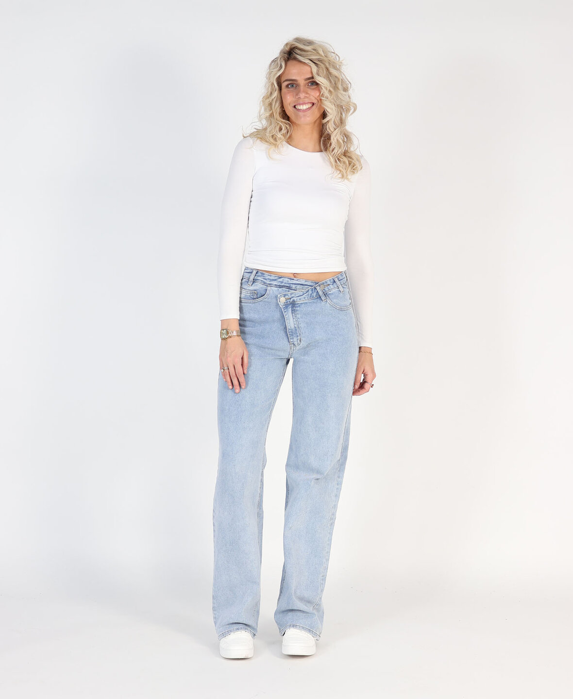Button Wide Leg Jeans 9113-2 (TALL)