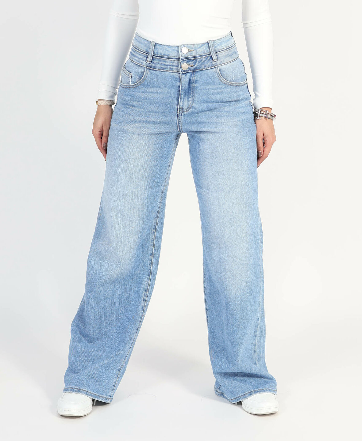Double Button Ultra Wide Leg Jeans 3775-2 (TALL)