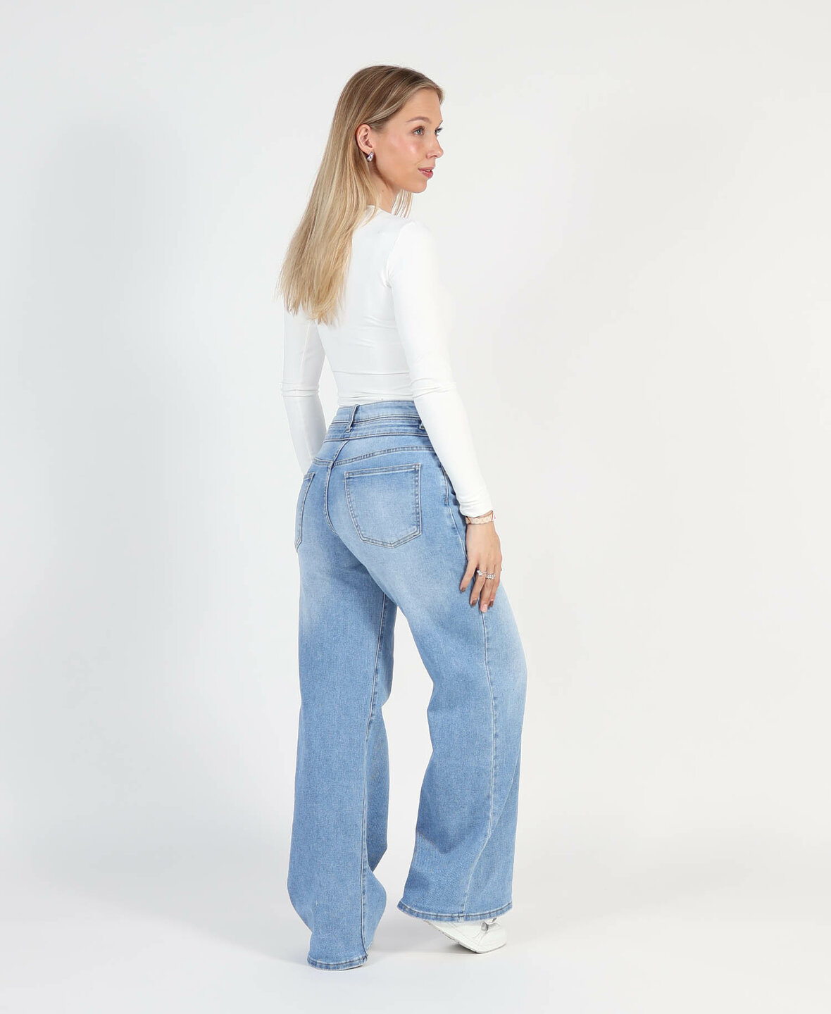 Double Button Ultra Wide Leg Jeans 3775-1 (REGULAR)